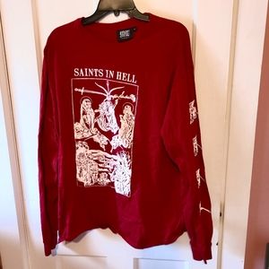 Mary Wyatt red long sleeve shirt